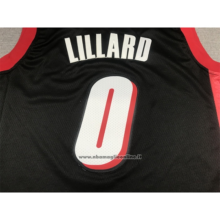 Maglia Portland Trail Blazers Damian Lillard #0 Citta 2021-22 Nero
